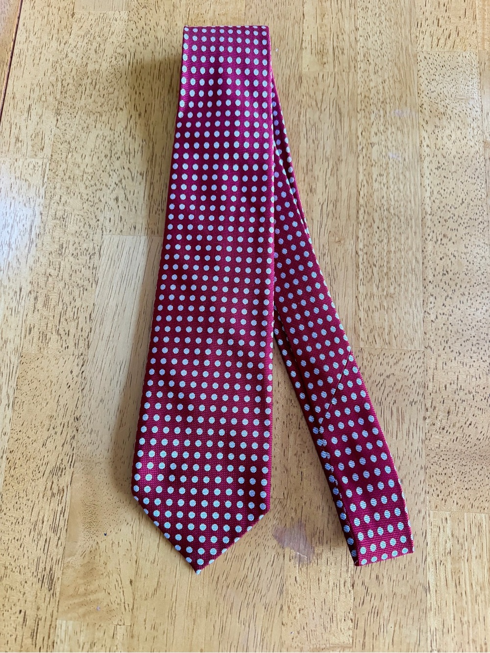 Daniel Cremieux Signature Collection Silk Polka Dot Tie - Crimson Burgundy